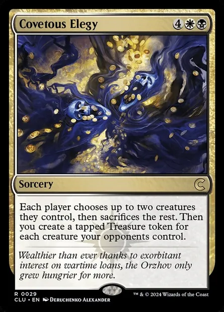 Covetous Elegy, carte Magic CLU 29 — extension Ravnica: Clue Edition