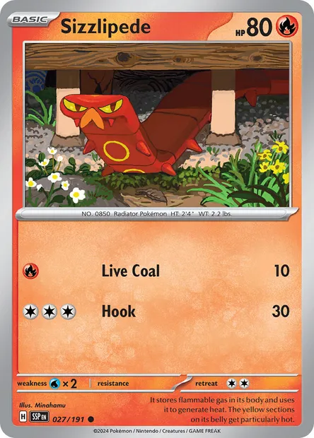 Sizzlipede, Pokémon card SSP 027 — Surging Sparks set