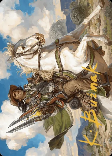 Wylie Duke, Atiin Hero // Wylie Duke, Atiin Hero, Magic card AOTJ 35 — Outlaws of Thunder Junction Art Series set