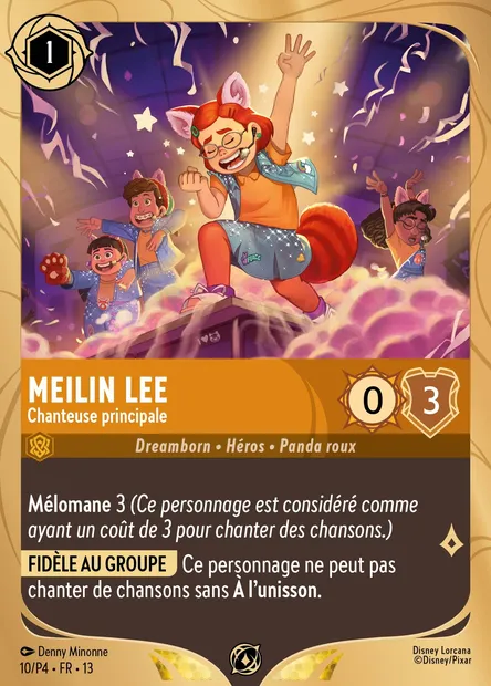 Meilin Lee - Chanteuse principale, carte Disney Lorcana P4-010 — extension P4