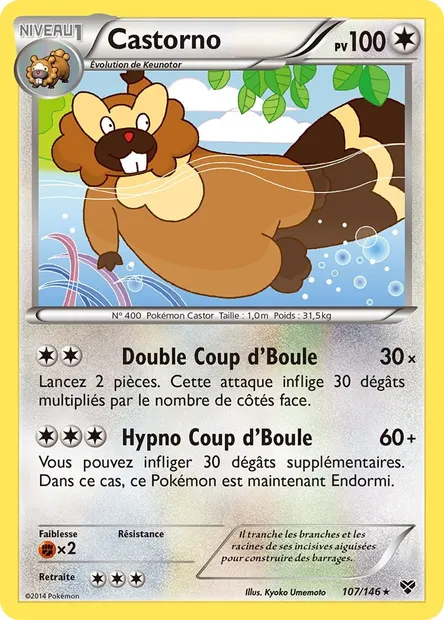 Castorno, carte Pokémon XY 107 — extension XY