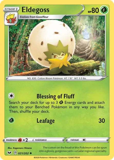 Eldegoss, Pokémon card SSH 21 — Sword & Shield set