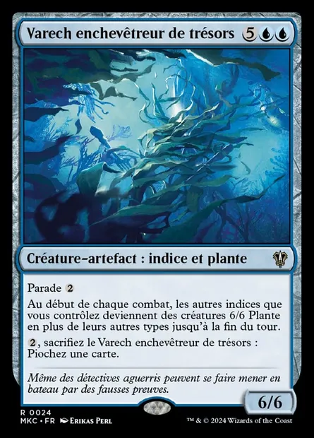 Varech enchevêtreur de trésors, carte Magic MKC 24 — extension Murders at Karlov Manor Commander
