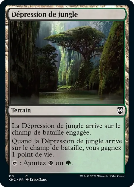 Dépression de jungle, carte Magic KHC 113 — extension Kaldheim Commander