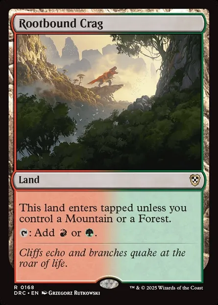 Rootbound Crag, Magic card DRC 168 — Aetherdrift Commander set