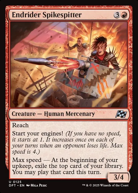 Endrider Spikespitter, Magic card DFT 125 — Aetherdrift set