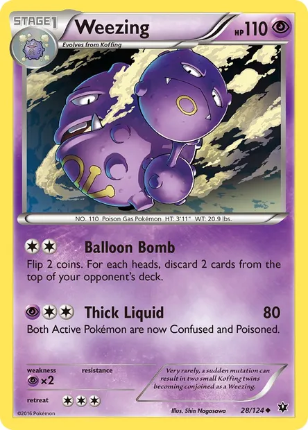 Weezing, Pokémon card FCO 28 — Fates Collide set