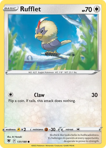 Rufflet, Pokémon card ASR 131 — Astral Radiance set
