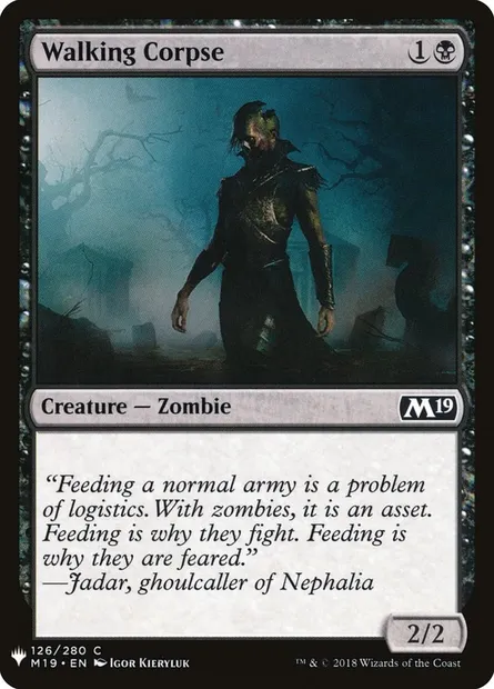 Walking Corpse, Magic card PLST M19-126 — The List set