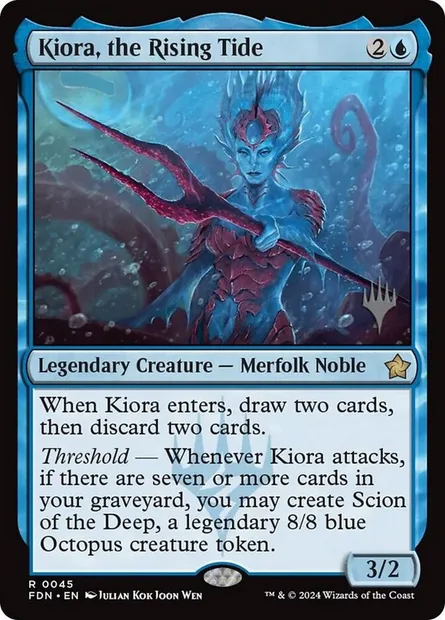 Kiora, the Rising Tide, Magic card PFDN 45p — Foundations Promos set
