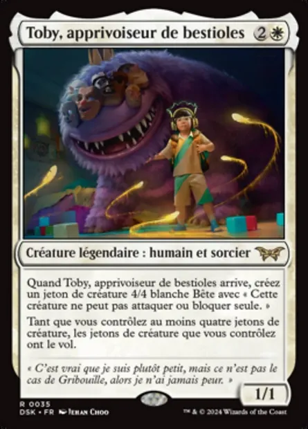 Toby, apprivoiseur de bestioles, carte Magic DSK 35 — extension Duskmourn: House of Horror