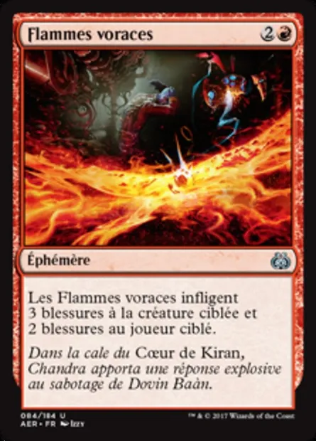 Flammes voraces, carte Magic AER 84 — extension La révolte éthérique