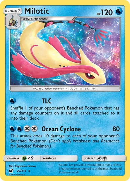 Milotic, Pokémon card CIN 27 — Crimson Invasion set
