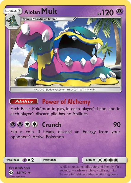 Alolan Muk, Pokémon card SUM 58 — Sun & Moon set