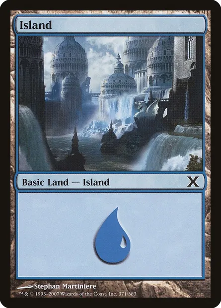 Island, Magic card 10E 371 — Tenth Edition set