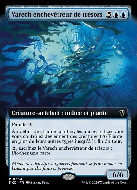 Varech enchevêtreur de trésors, carte Magic MKC 334 — extension Murders at Karlov Manor Commander