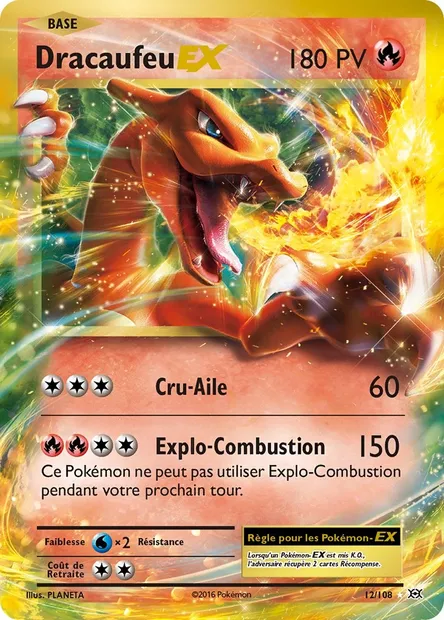 Dracaufeu EX, carte Pokémon EVO 12 — extension Évolutions