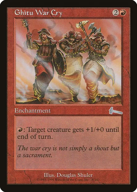 Ghitu War Cry, Magic card ULG 78 — Urza's Legacy set