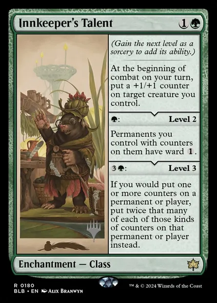 Innkeeper's Talent, Magic card PBLB 180p — Bloomburrow Promos set