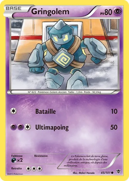 Gringolem, carte Pokémon PLB 45 — extension Explosion Plasma