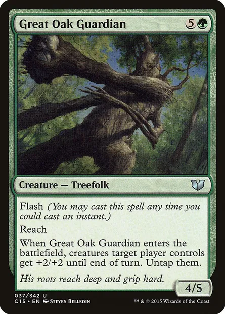 Great Oak Guardian, Magic card C15 37 — Commander 2015 set