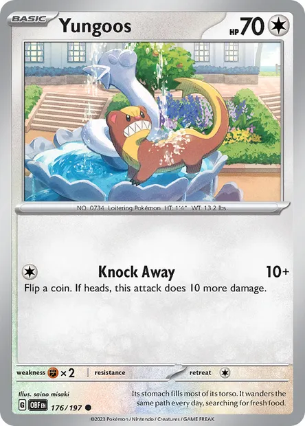 Yungoos, Pokémon card OBF 176 — Obsidian Flames set