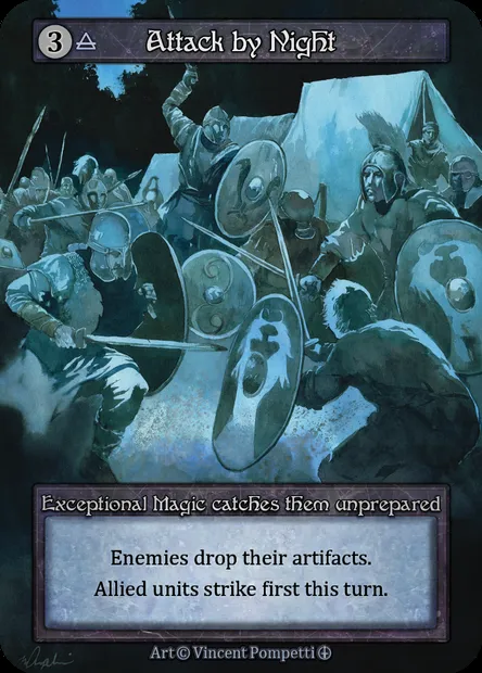 Attack by Night, carte Sorcery ATH 121 — extension Arthurian Legends