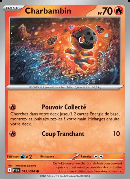 Charbambin, carte Pokémon PFL 019 — extension Flammes Fantasmagoriques