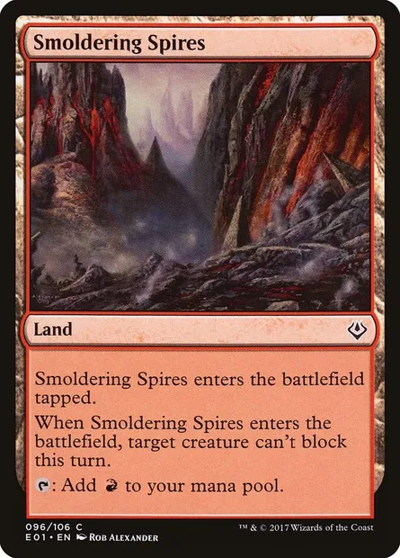 Smoldering Spires, Magic card E01 96 — Archenemy: Nicol Bolas set
