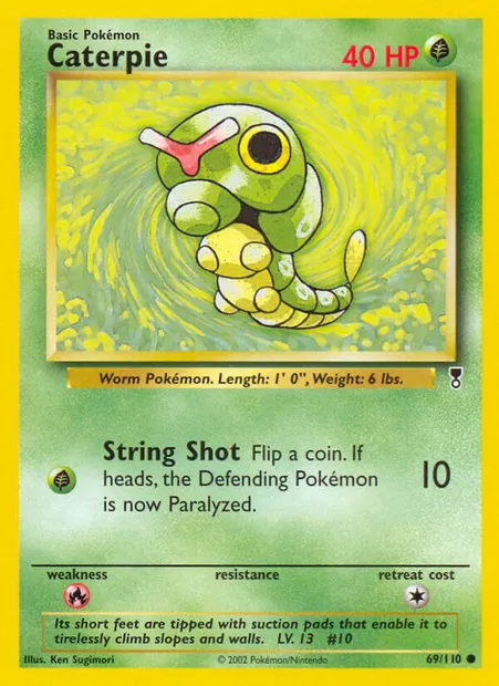 Chenipan, carte Pokémon LC 69 — extension Legendary Collection