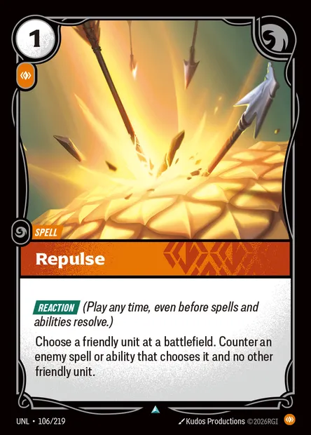 Repulse, Riftbound card UNL 106 — Unleashed set