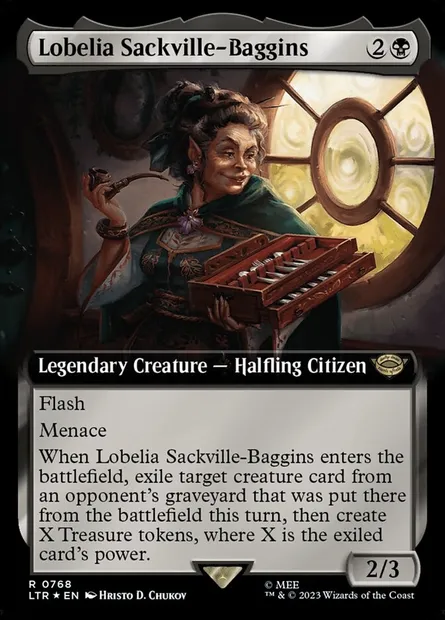 Lobelia Sackville-Baggins, Magic card LTR 768 — The Lord of the Rings: Tales of Middle-earth set