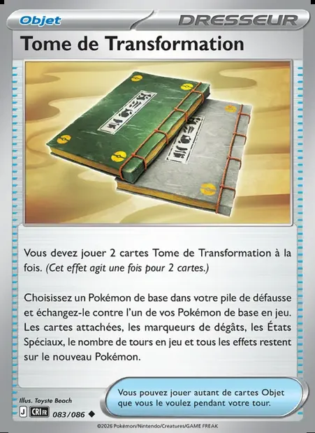 Tome de Transformation, carte Pokémon CRI 083 — extension Chaos Ascendant