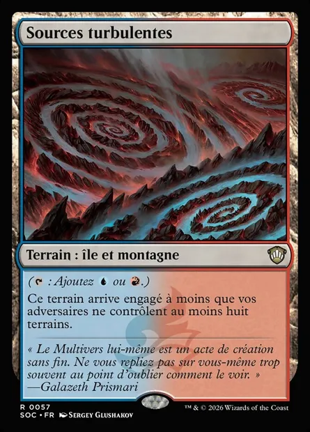 Sources turbulentes, carte Magic SOC 57 — extension Secrets of Strixhaven Commander