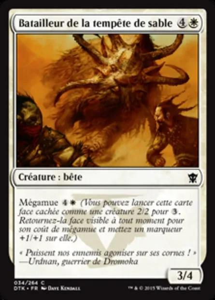 Batailleur de la tempête de sable, carte Magic DTK 34 — extension Les Dragons de Tarkir