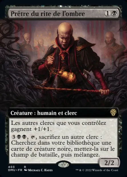 Prêtre du rite de l'ombre, carte Magic DMU 403 — extension Dominaria Uni