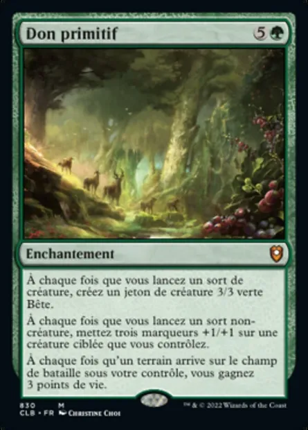 Don primitif, carte Magic CLB 830 — extension Commander Légendes : la bataille de la Porte de Baldur