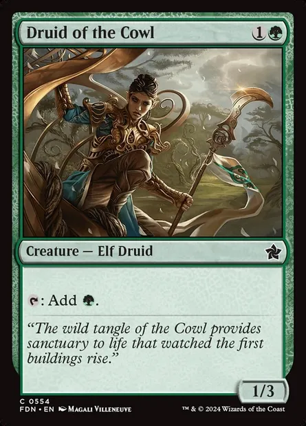 Druid of the Cowl, Magic card FDN 554 — Foundations set