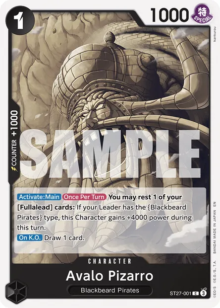Avalo Pizarro, One Piece card ST27-001 — BLACK Marshall.D.Teach set