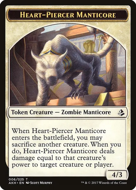 Manticore perce-cœur, carte Magic TAKH 6 — extension Amonkhet Tokens