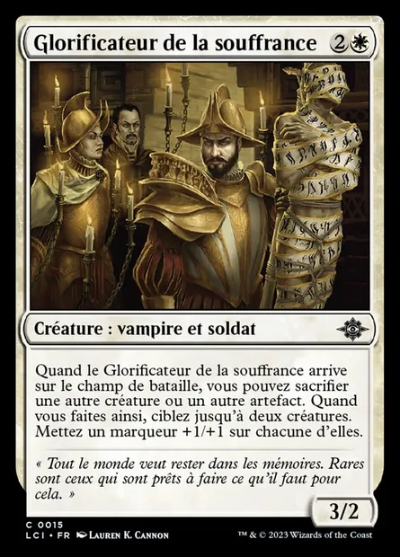 Glorificateur de la souffrance, carte Magic LCI 15 — extension The Lost Caverns of Ixalan