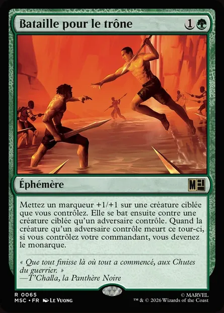 Bataille pour le trône, carte Magic MSC 65 — extension Marvel Super Heroes Commander
