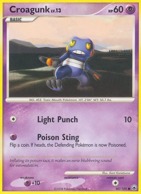 Croagunk, Pokémon card MD 60 — Majestic Dawn set