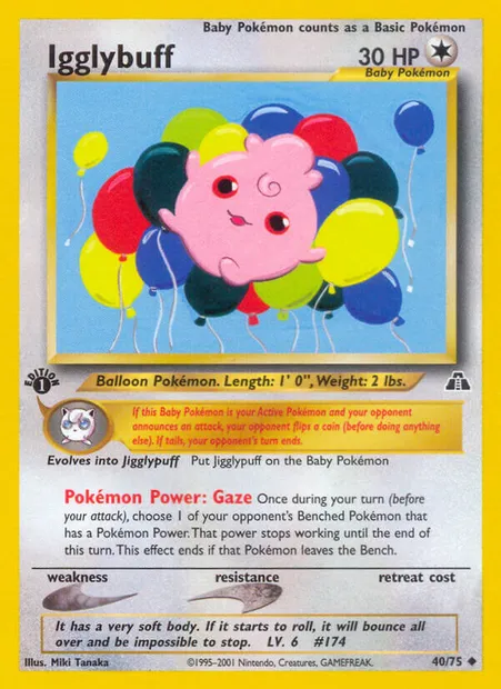 Igglybuff, Pokémon card ND 40 — Neo Discovery set
