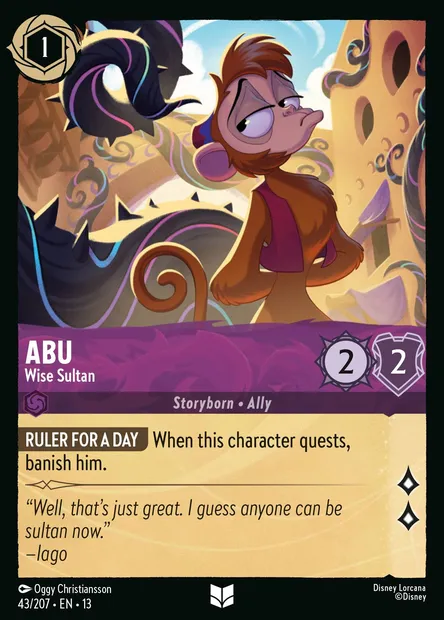 Abu - Wise Sultan, Disney Lorcana card CH13-043 — Attack of the Vine! set