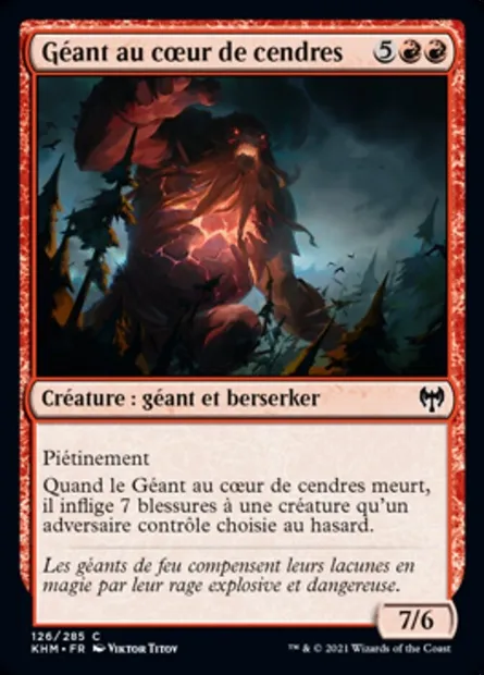 Géant au cœur de cendres, carte Magic KHM 126 — extension Kaldheim