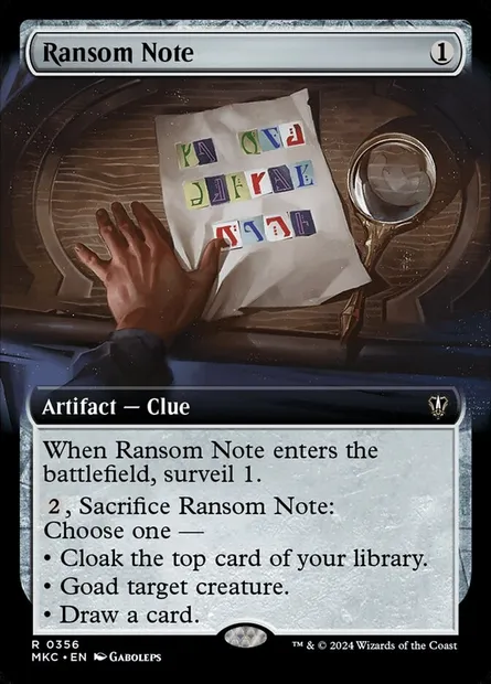 Ransom Note, Magic card MKC 356 — Murders at Karlov Manor Commander set