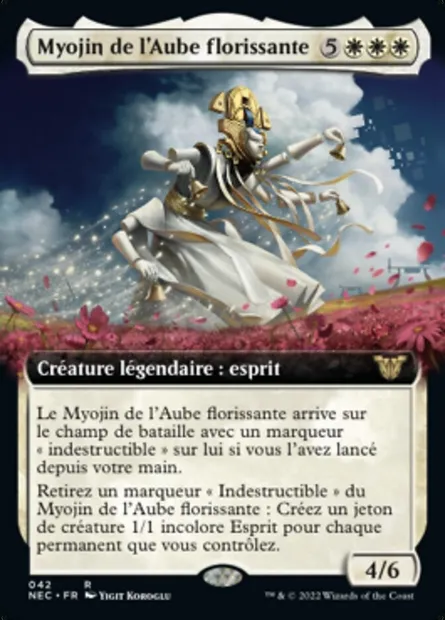 Myojin de l'Aube florissante, carte Magic NEC 42 — extension Neon Dynasty Commander
