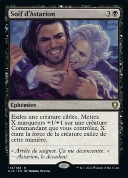 Soif d'Astarion, carte Magic CLB 114 — extension Commander Légendes : la bataille de la Porte de Baldur