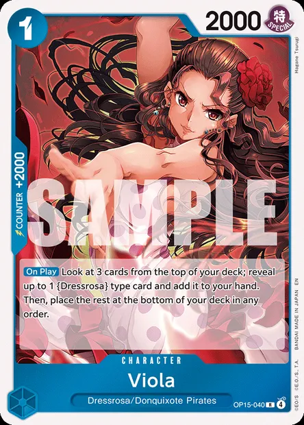 Viola, One Piece card OP15-040 — ADVENTURE ON KAMI’S ISLAND set